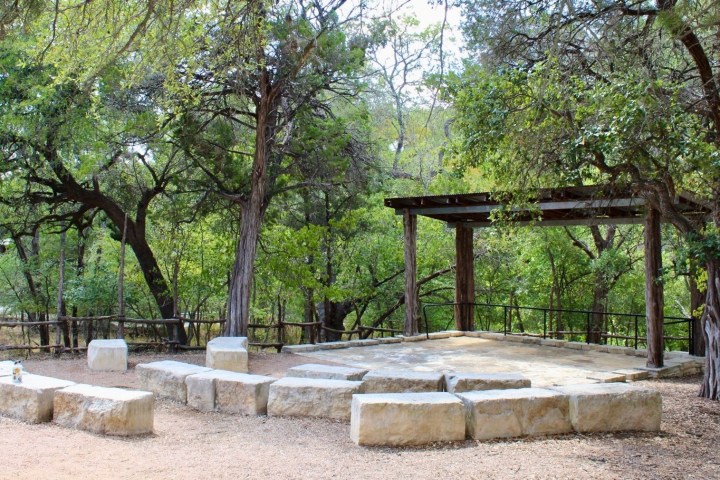 a bench next to a tree