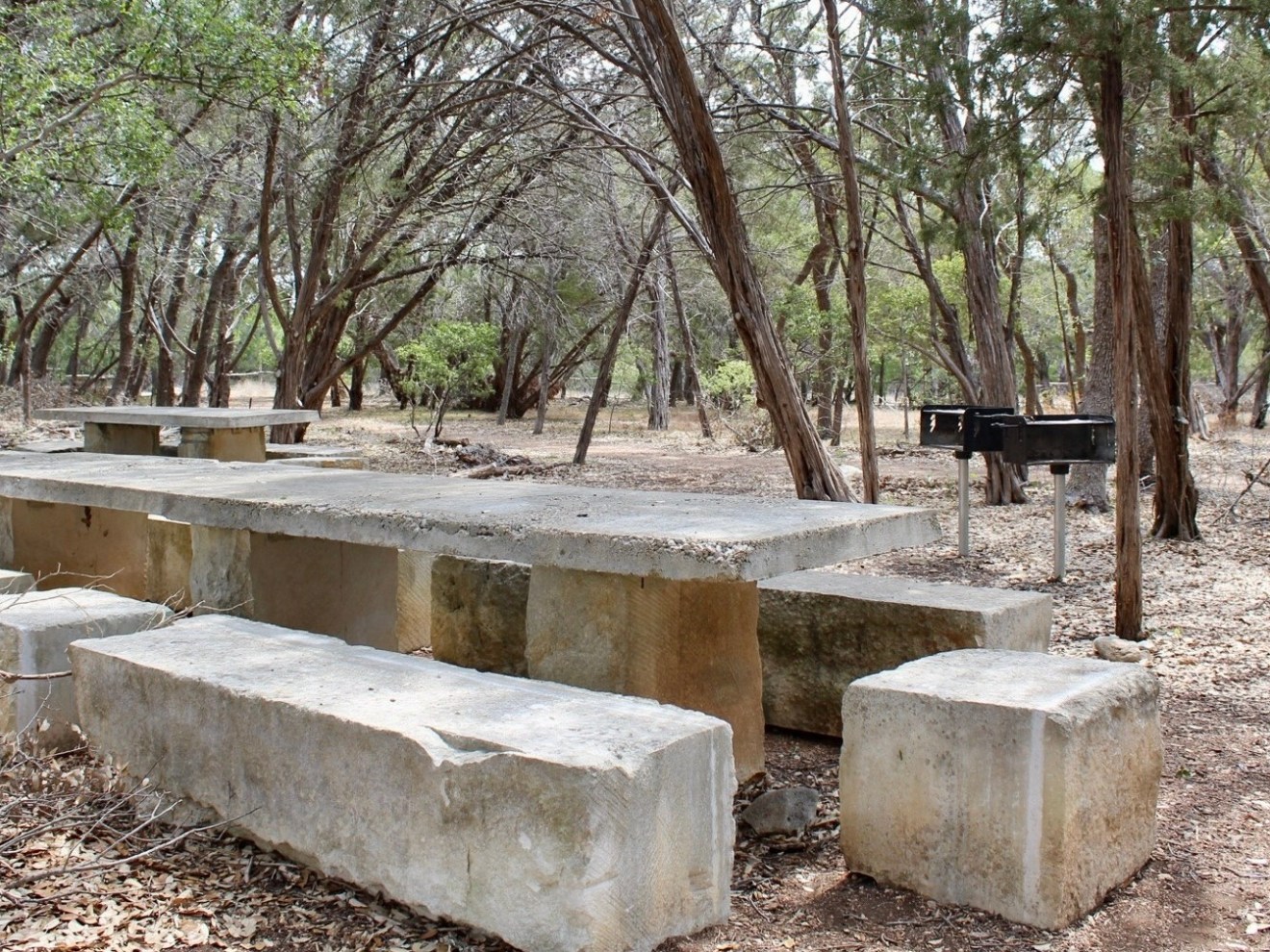 a stone bench