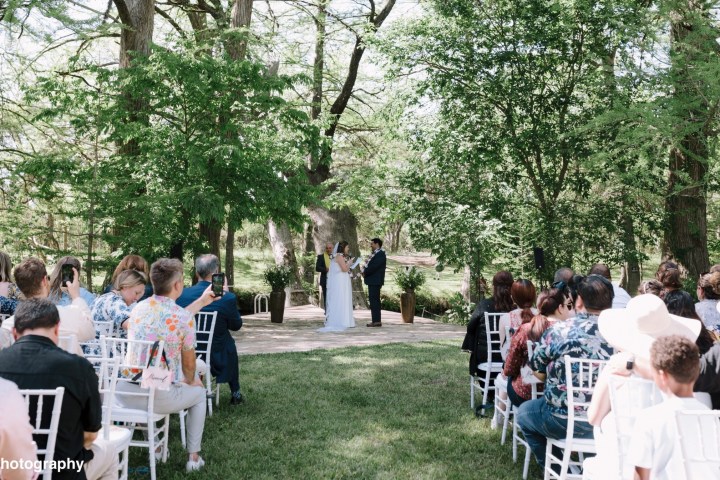 a group of people in a park