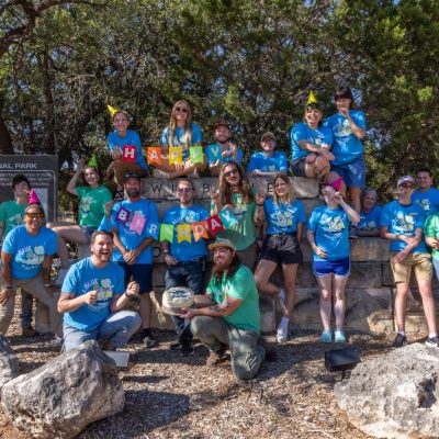 a group of people posing for a picture